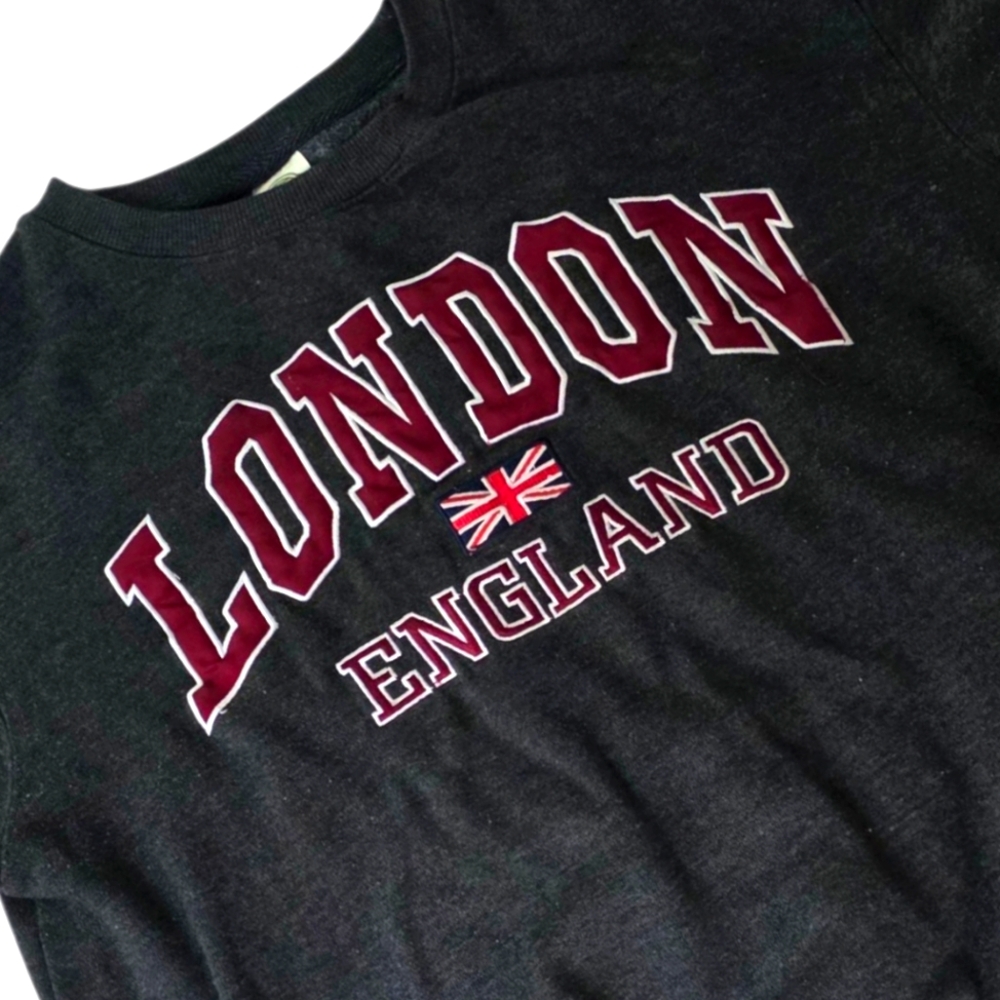 EA BEYOND THE LIMIT | Charcoal Sweatshirt with London England Embroidery